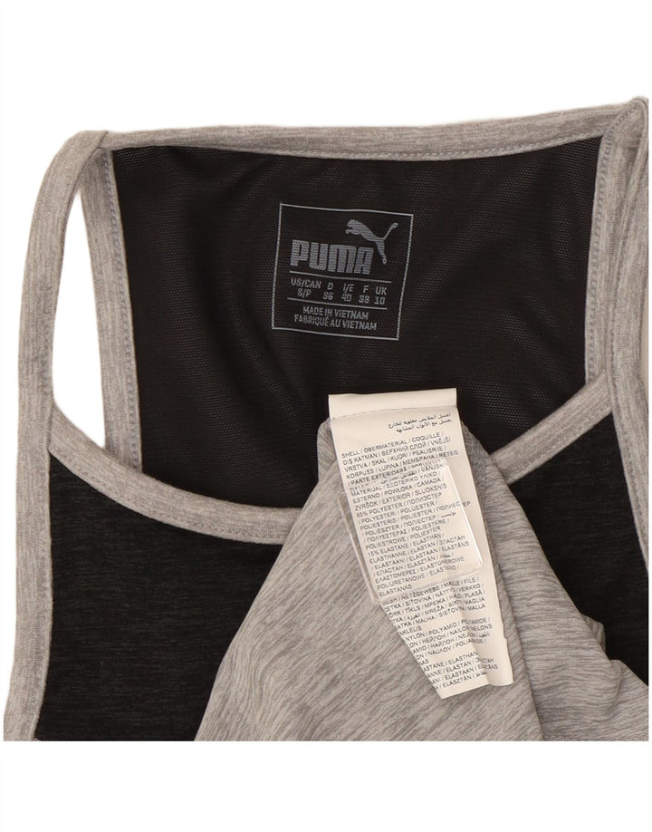 Puma Débardeur Femme UK 10 Petit Gris Colorblock Polyester