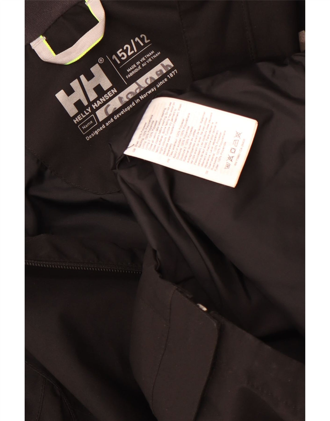 Helly Hansen Veste de pluie à capuche garçon 11-12 ans Noir Polyester