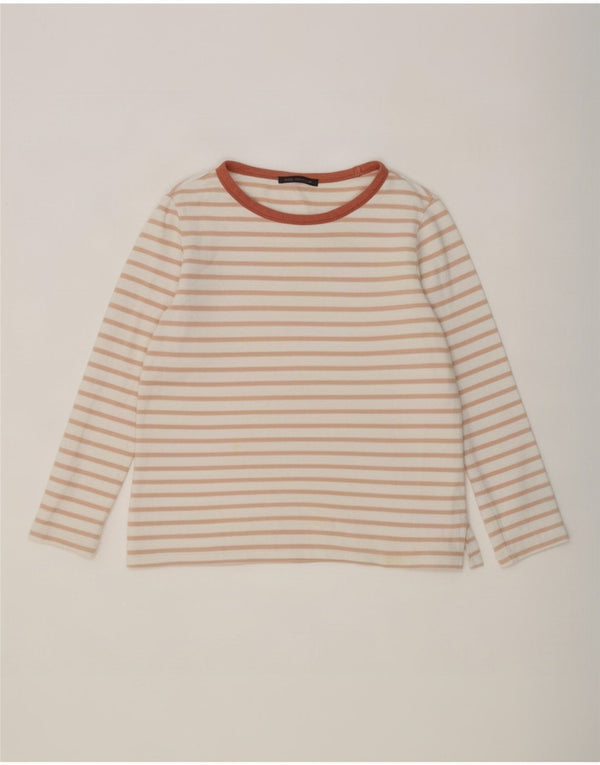 Marks & Spencer Haut à manches longues pour femme UK 44 Grand coton rayé blanc