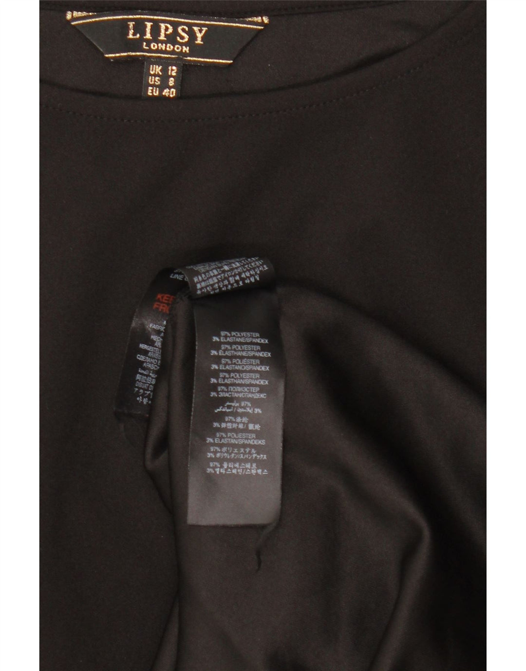 LIPSY Robe moulante pour femme UK 42 Medium Noir Polyester