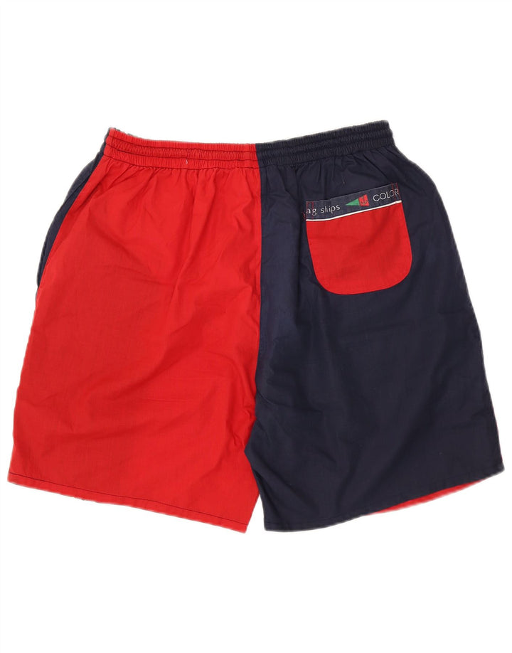 Vintage Mens Graphic Sport Shorts XL Multicolore Colourblock Polyester