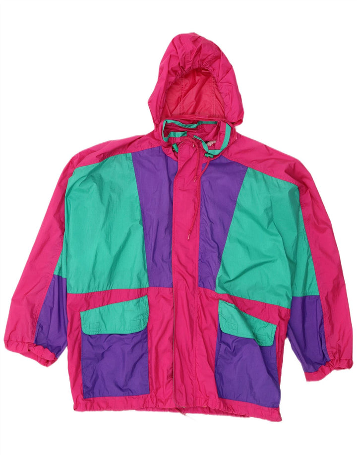 Rodeo Veste de pluie à capuche pour homme IT 52/54 Large Rose Colourblock