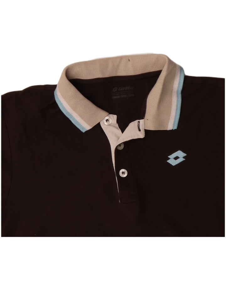 LOTTO Polo Homme Large Marron Coton