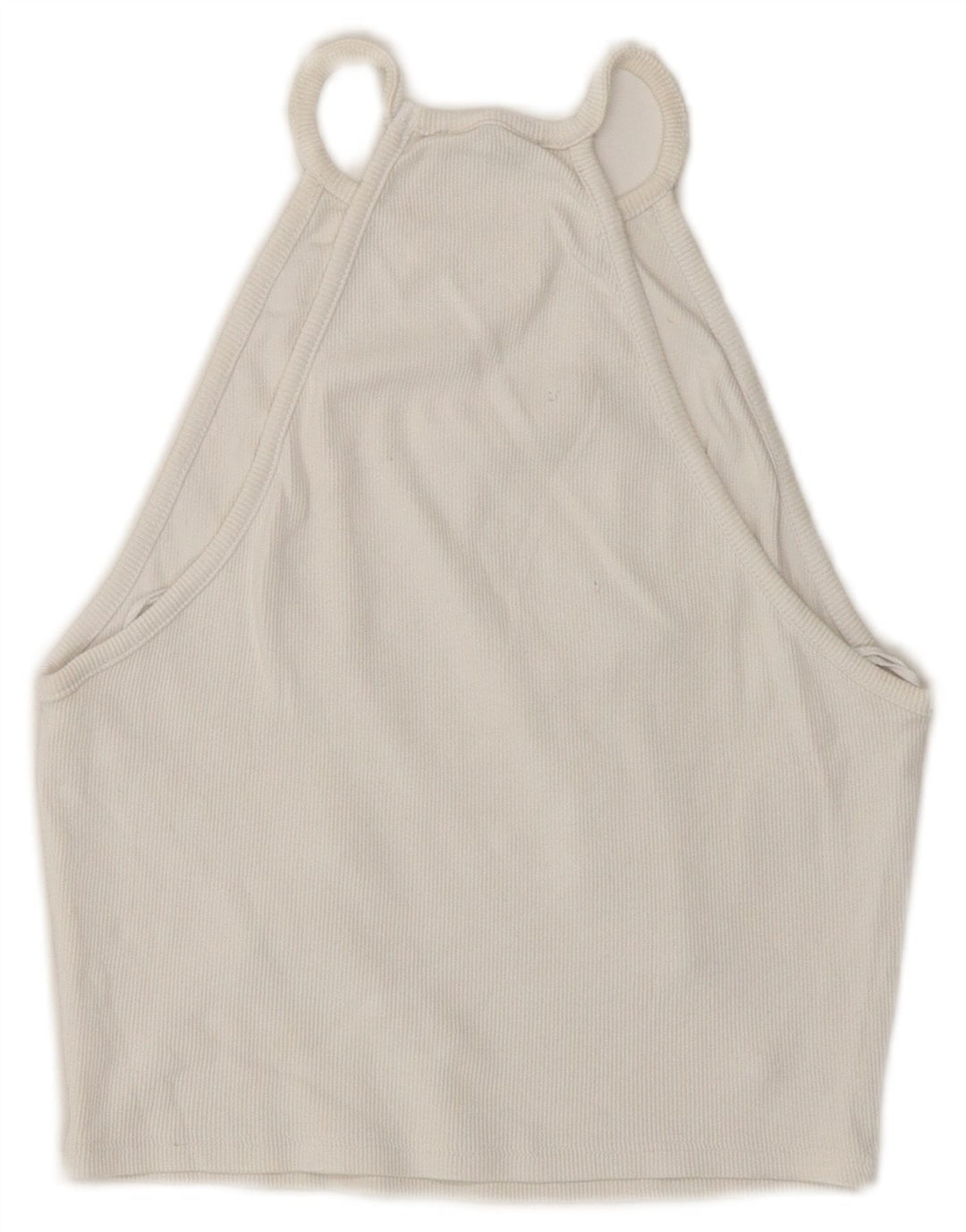 Top court à col licou pour femmes Zara UK 8 Petit Blanc