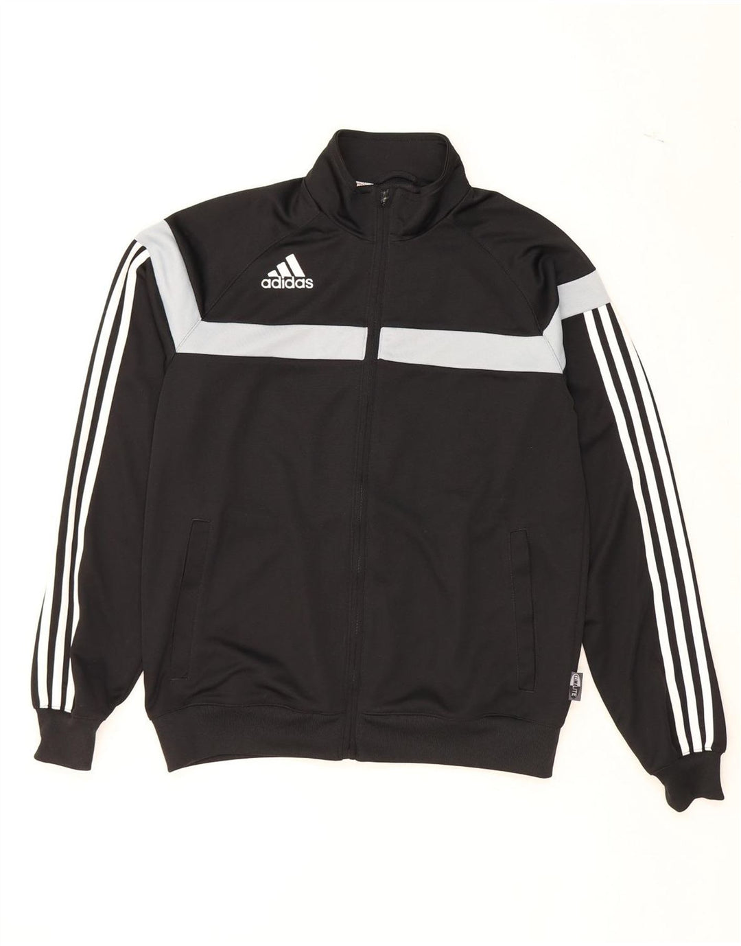 ADIDAS Boys Climalite Tracksuit Top Jacket 15-16 Years Black Colourblock Vintage Adidas and Second-Hand Adidas from Messina Hembry 