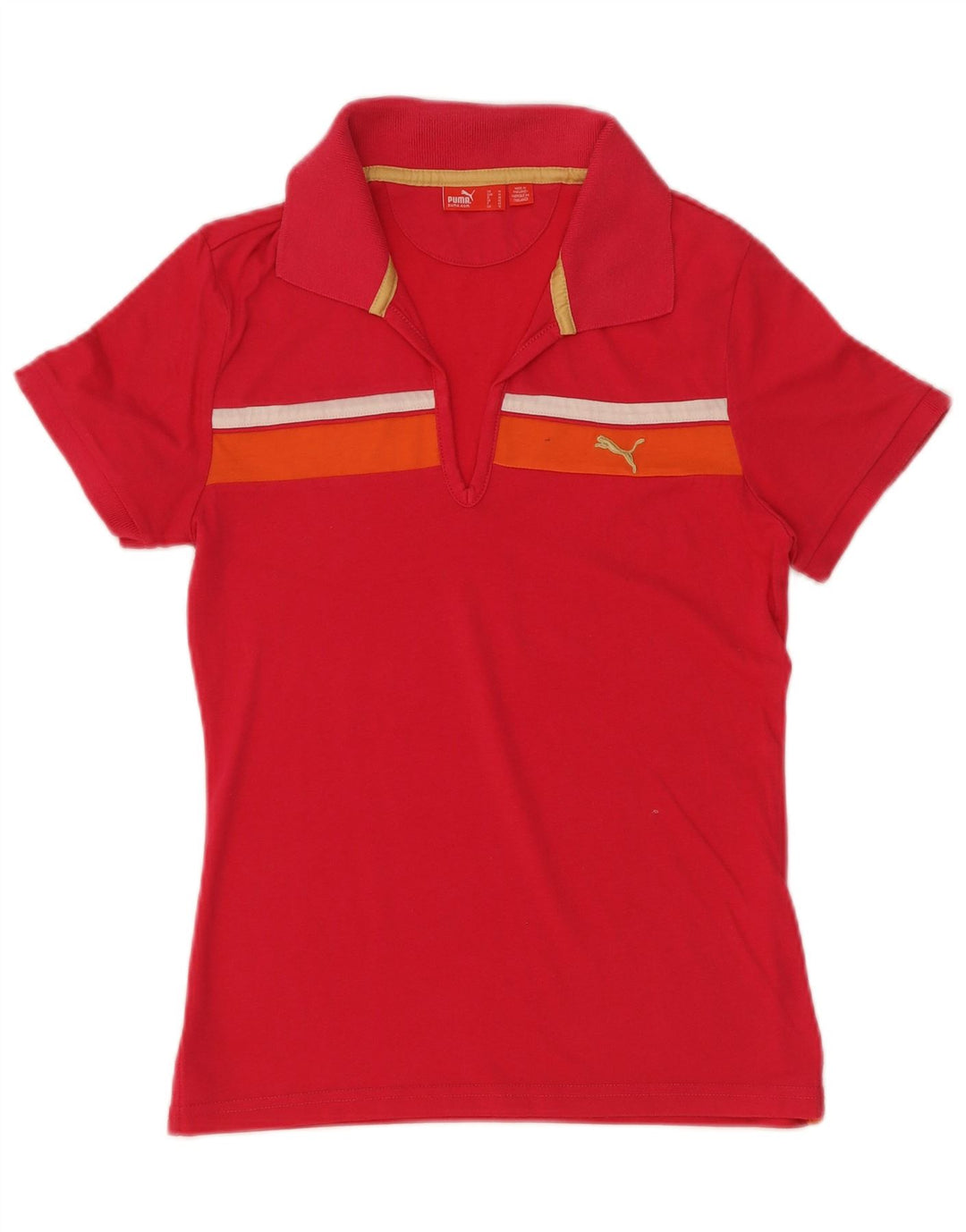 Puma Polo Femme UK 12 Rose Moyen Colourblock