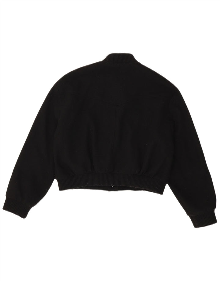ZARA Veste bomber surdimensionnée pour femme UK 10 Petit Noir Polyester