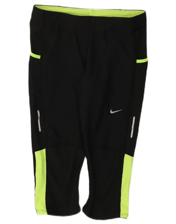 Nike Legging Capri Dri Fit pour femme UK 12 Polyester color block noir moyen