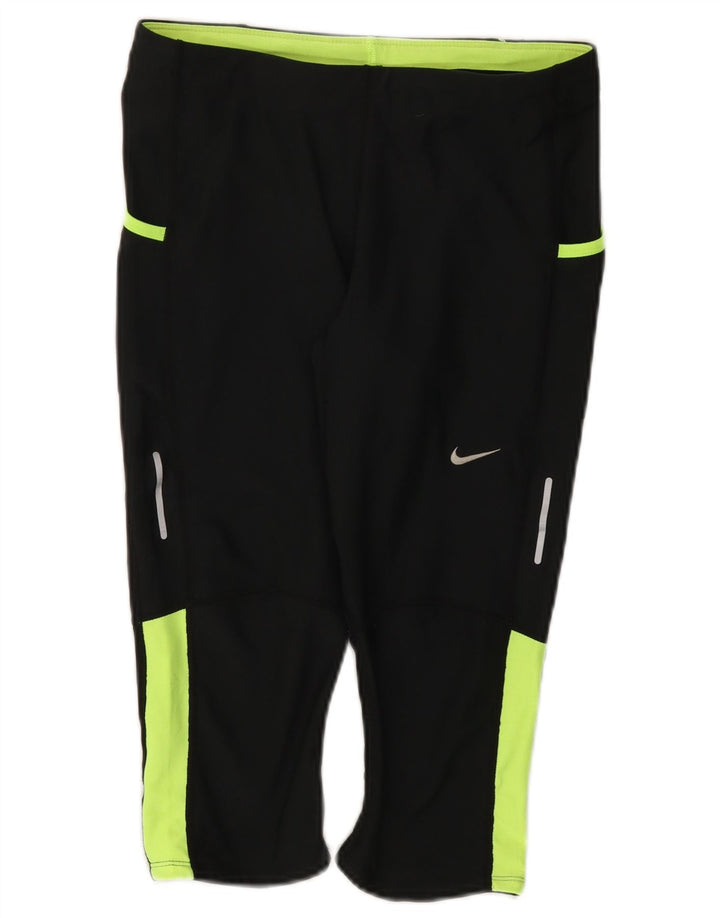 Nike Legging Capri Dri Fit pour femme UK 12 Polyester color block noir moyen