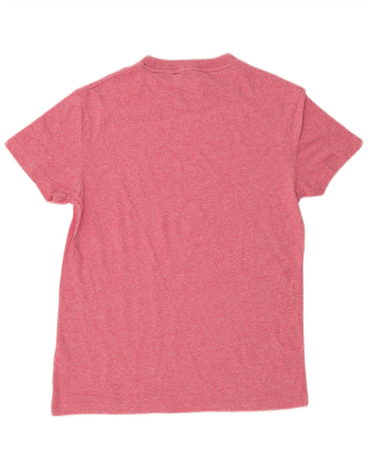 Superdry Homme T-Shirt Top Small Rose Moucheté Coton