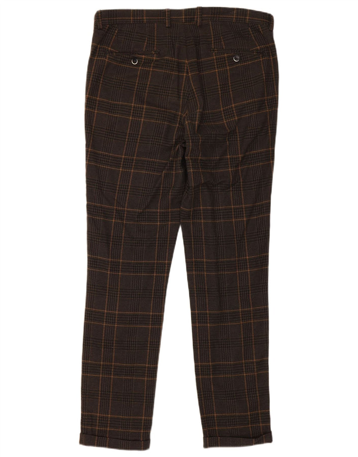 Sisley Pantalon Chino Slim Homme IT 48 Medium W34 L31 Marron Pied-de-Poule