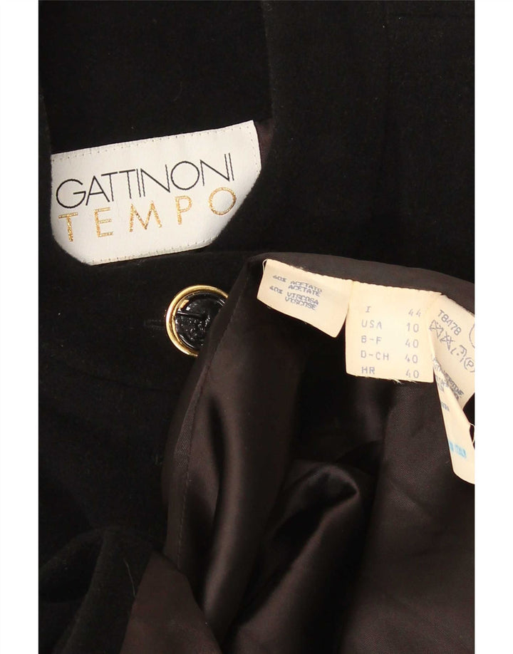 Gattinoni Femme Manteau Poncho IT 44 Acétate Géométrique Noir Moyen