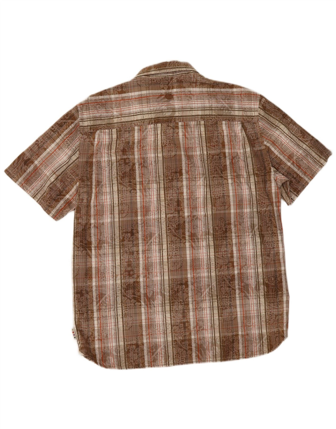 Chemise à Manches Courtes Homme Fat Face Coton à Carreaux Marron Moyen