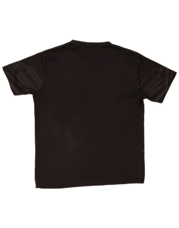 Under Armour Heat Gear Graphic T-Shirt Top UK 16 Large Noir Rayé