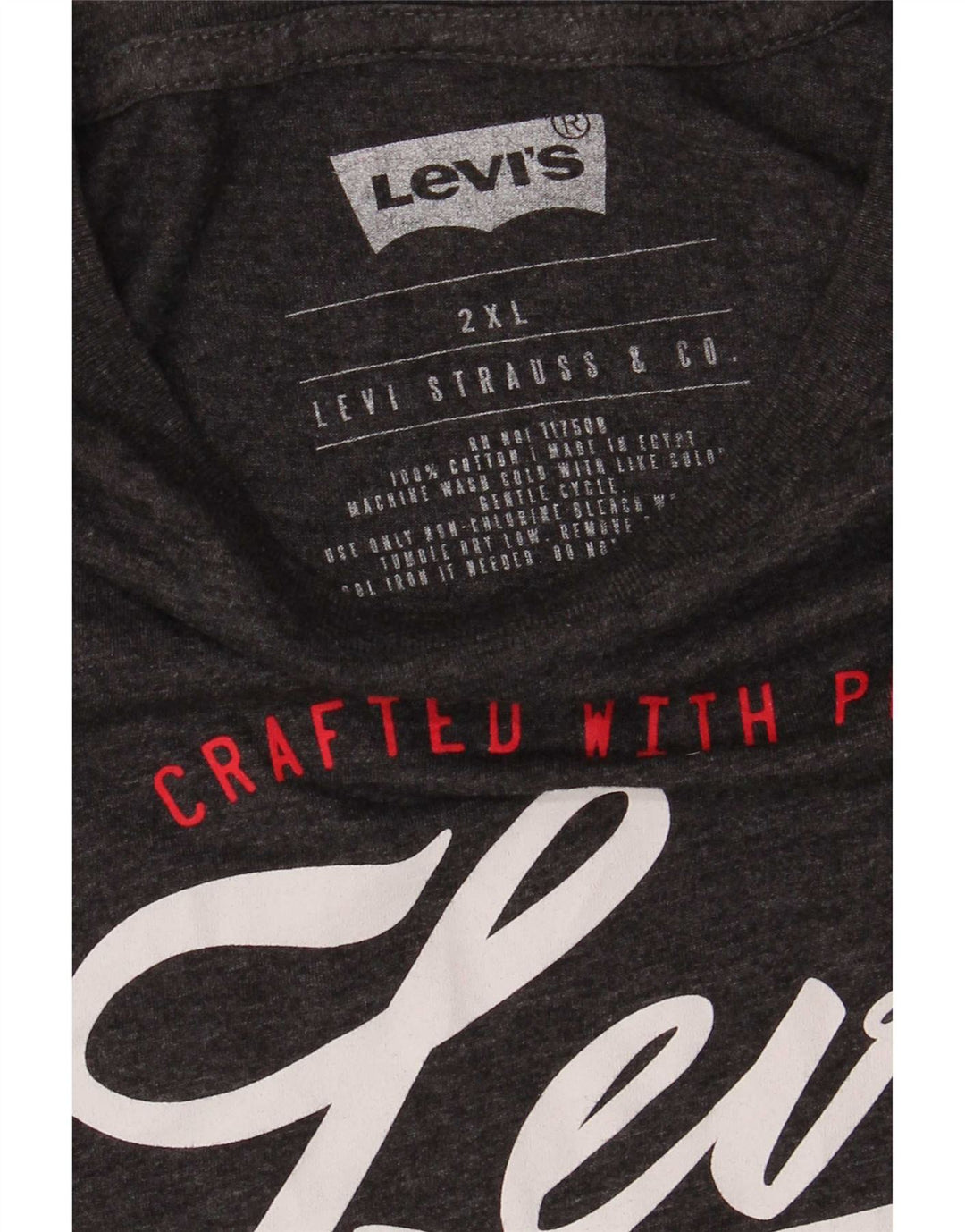 Levi's T-Shirt Graphique Homme 2XL Gris Coton