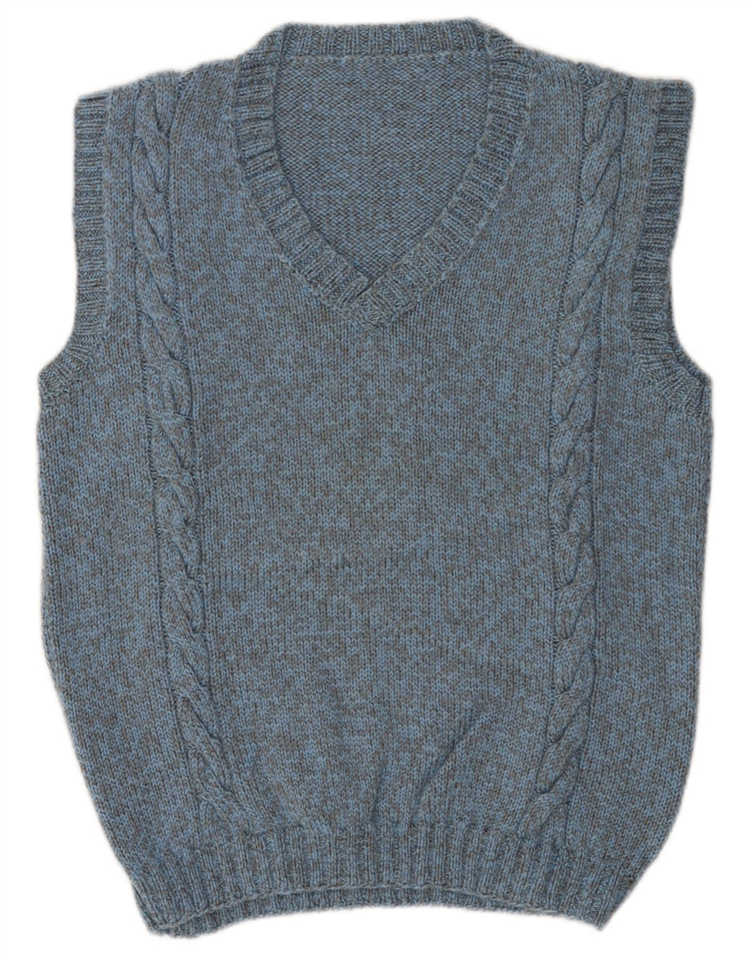 vintage Mens Vest Débardeur Bleu Moyen Moucheté