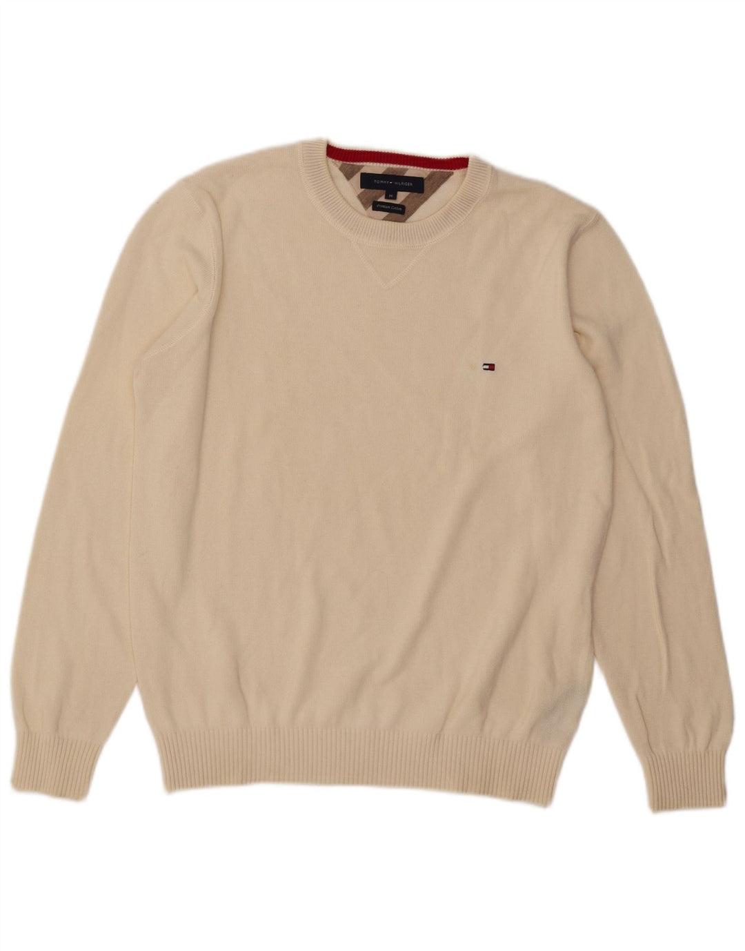Tommy Hilfiger Pull à col rond homme en coton beige moyen