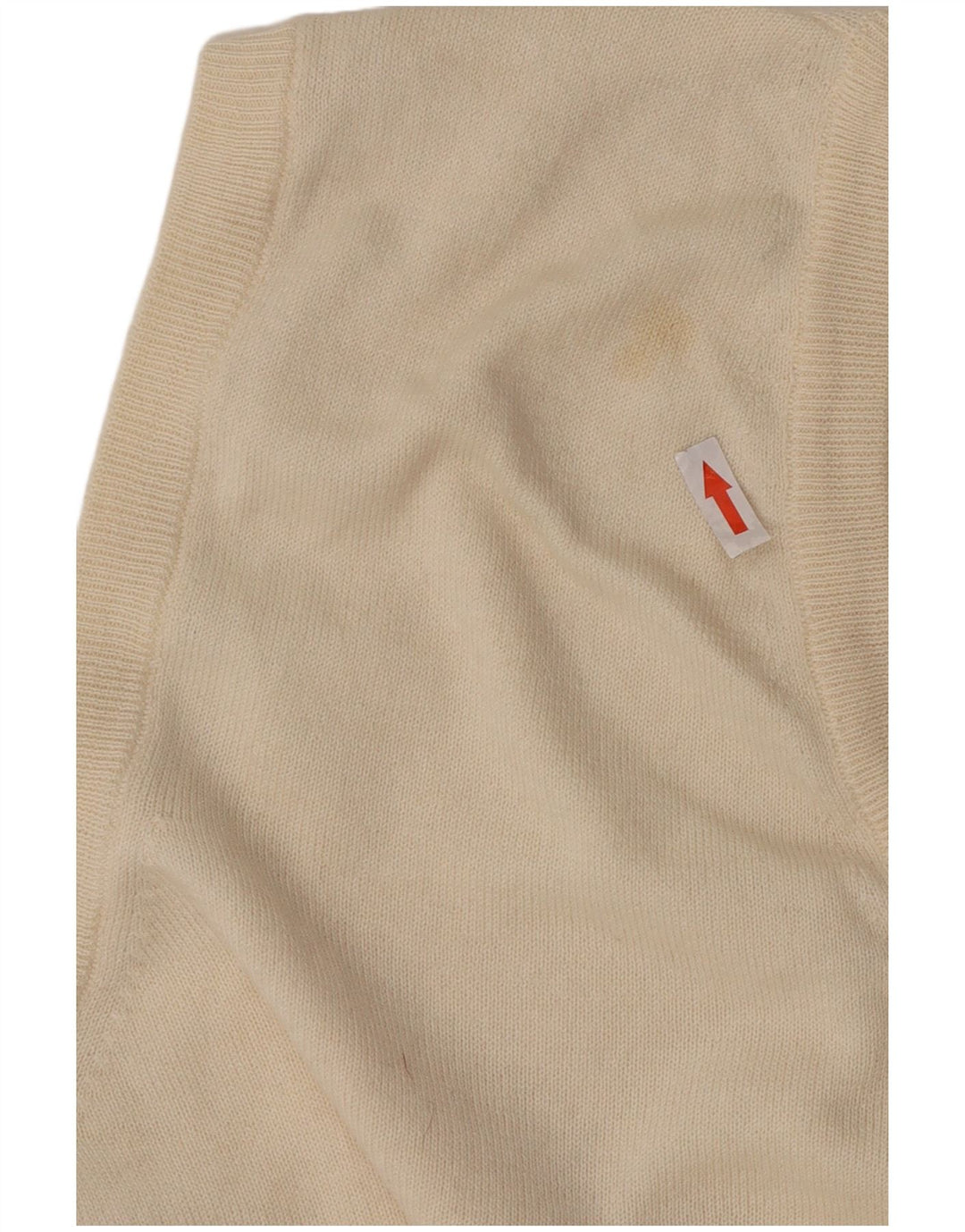 Paolo Ottaviani Homme Débardeur Gilet Laine Mérinos Beige Moyen