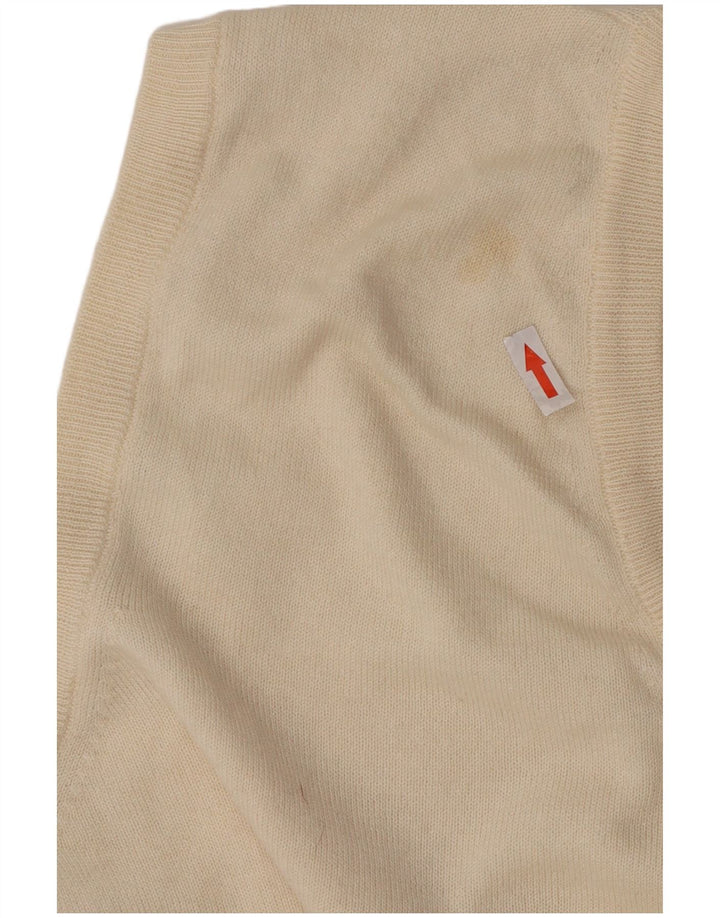 Paolo Ottaviani Homme Débardeur Gilet Laine Mérinos Beige Moyen