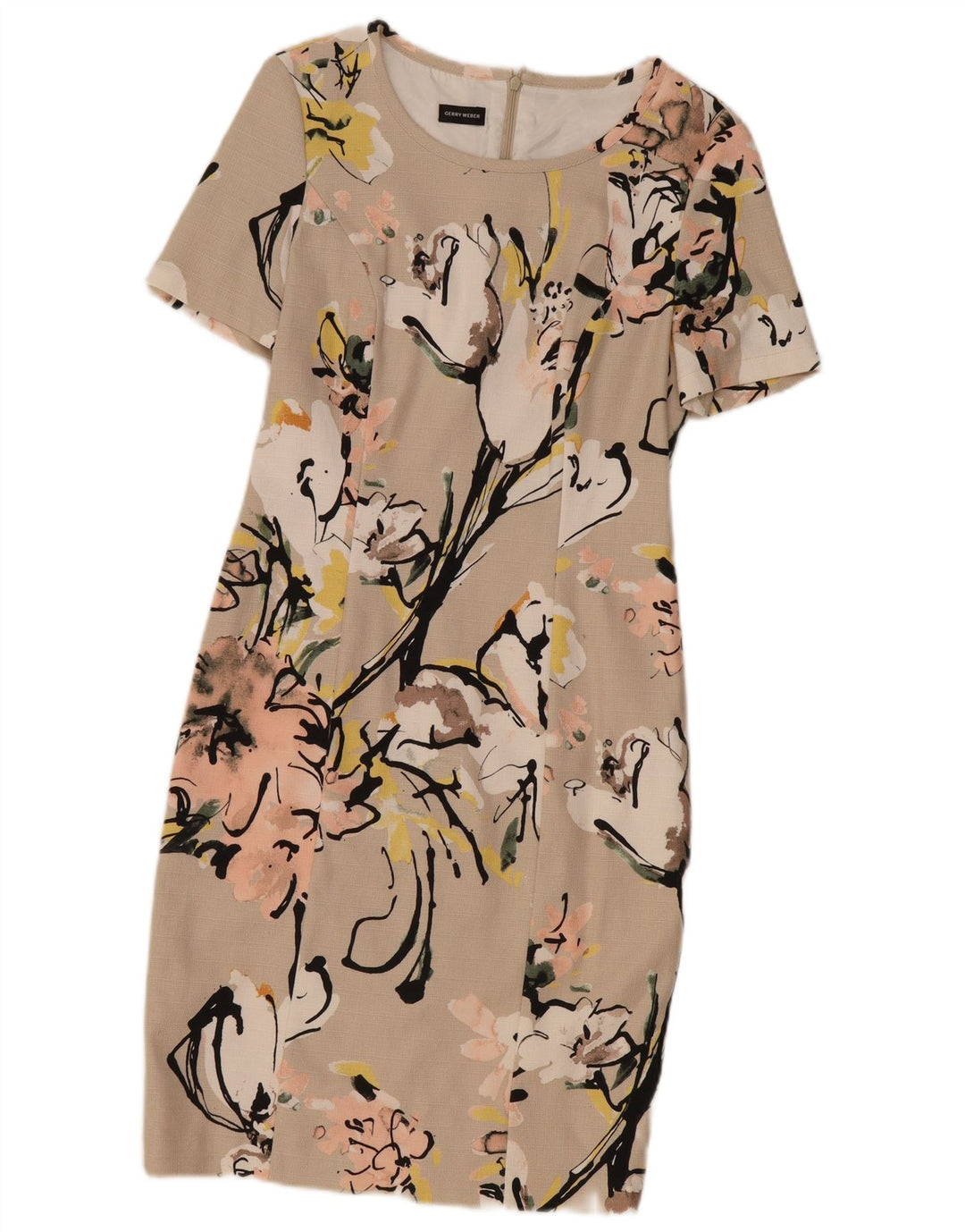 Gerry Weber Robe fourreau pour femme UK 12 Beige moyen floral