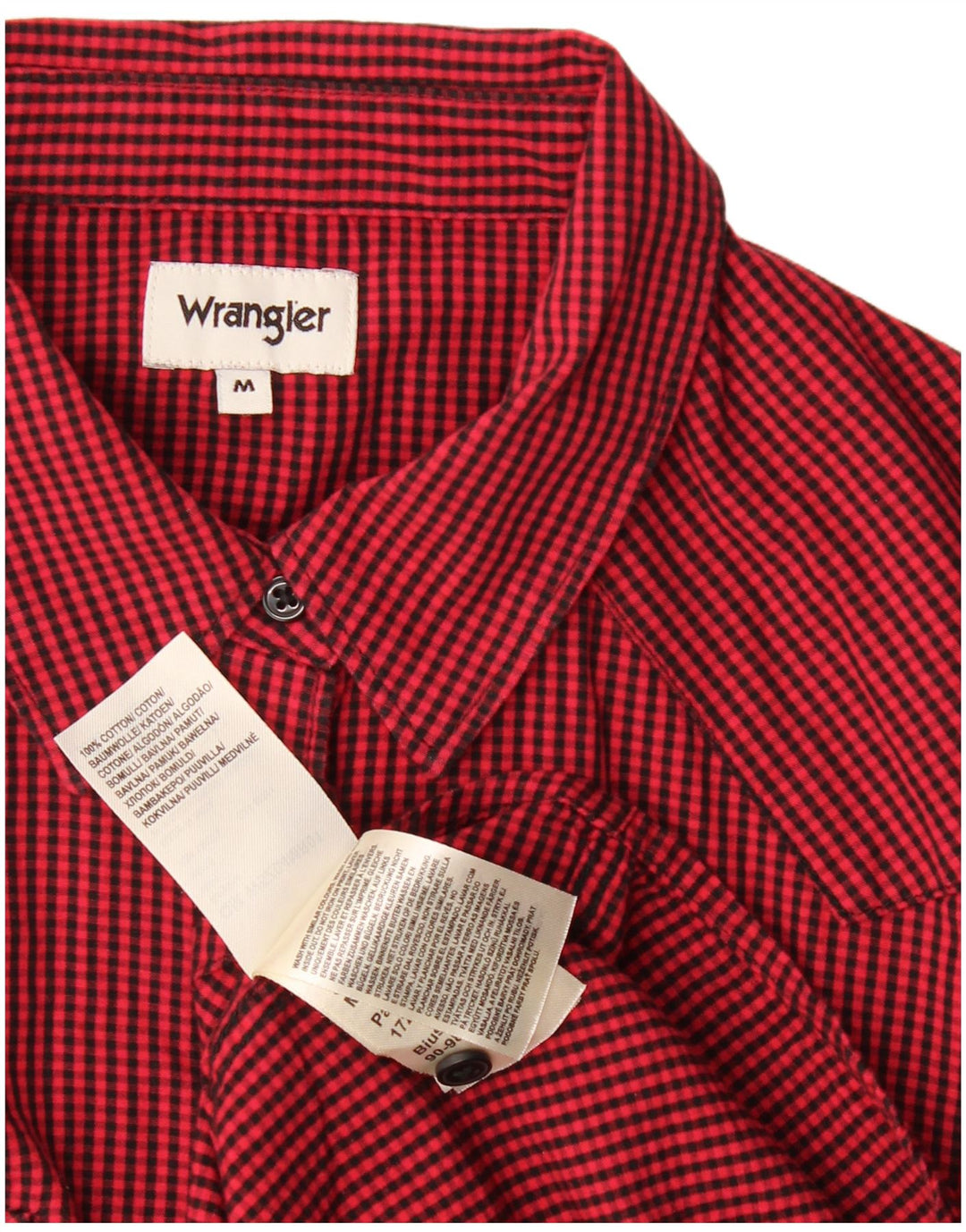 Wrangler Chemise western pour homme en coton vichy rouge moyen