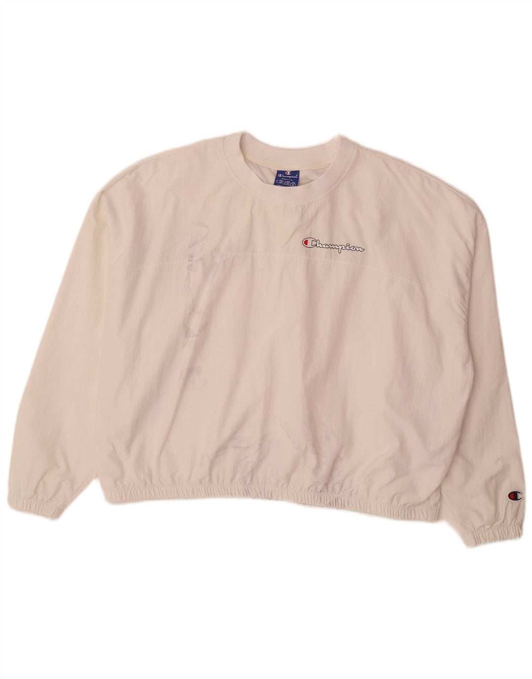 Champion Haut de survêtement surdimensionné graphique pour femme UK 10 Small Blanc