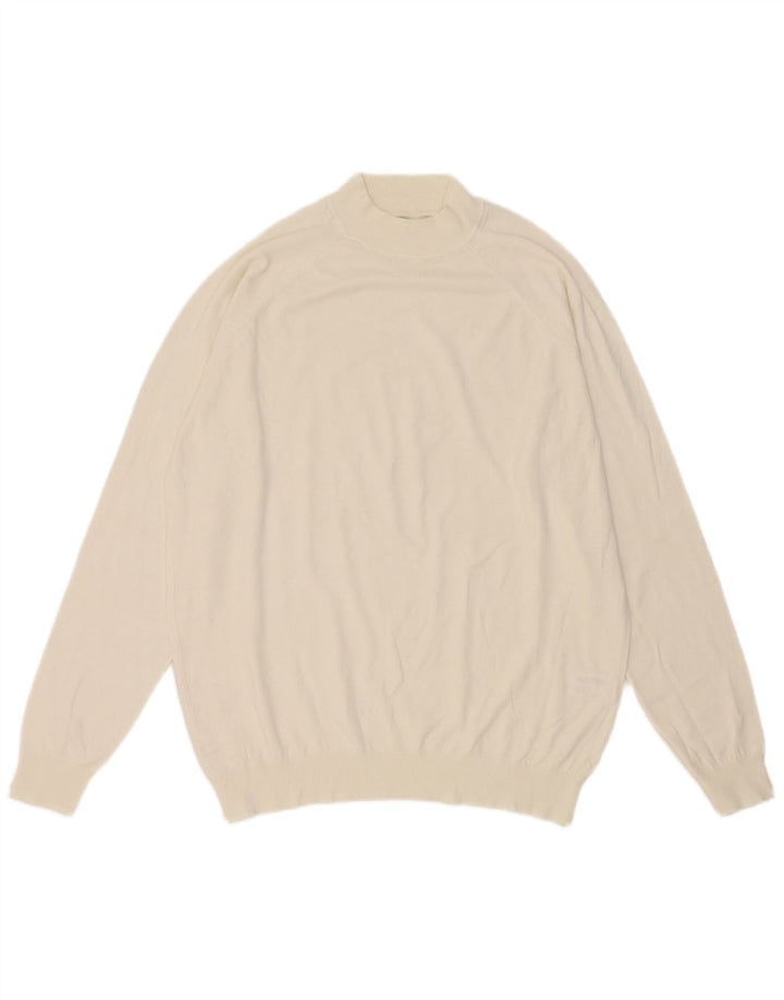 Zara Pull Col Roulé Homme Blanc Moyen Viscose