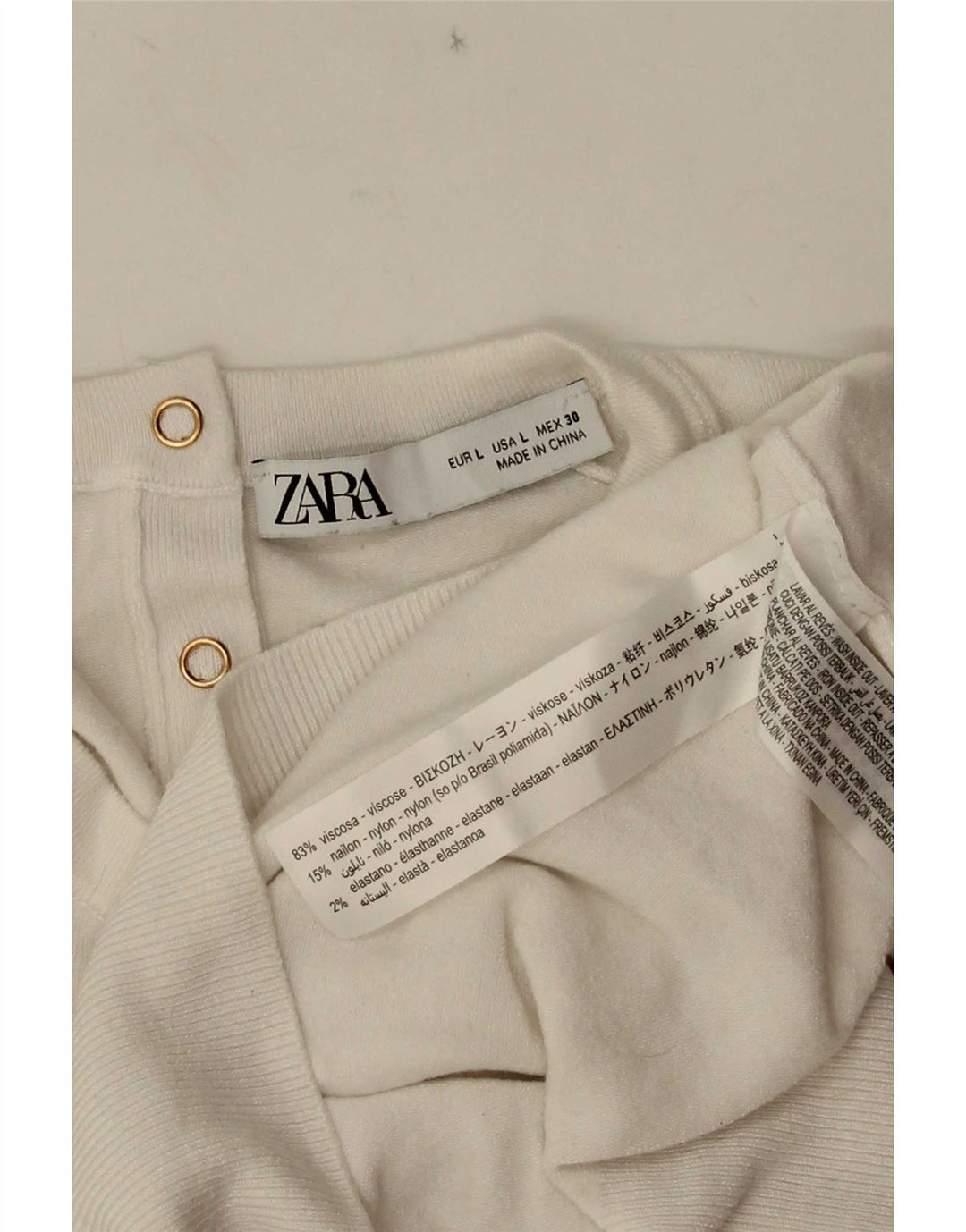 Zara Chemisier Femme Top UK 14 Large Viscose Blanche