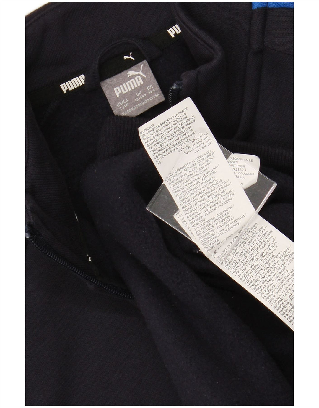 PUMA Veste de Survêtement Garçon 13-14 Ans Bleu Marine Coton