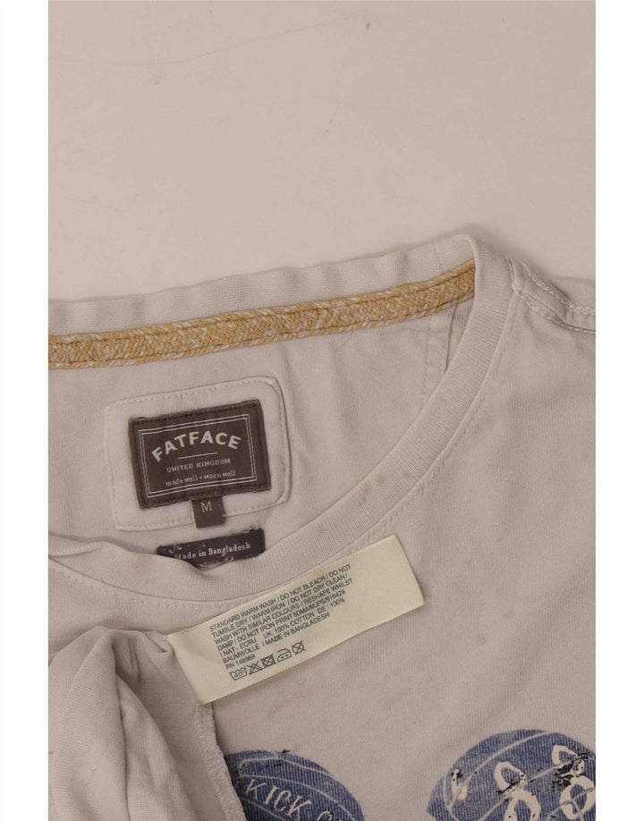 Fat Face T-Shirt Graphique Homme Blanc Moyen Coton