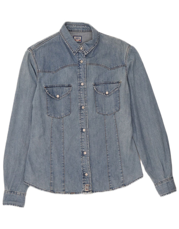 OXXY Chemise en jean pour femme UK 14 Large Bleu Coton