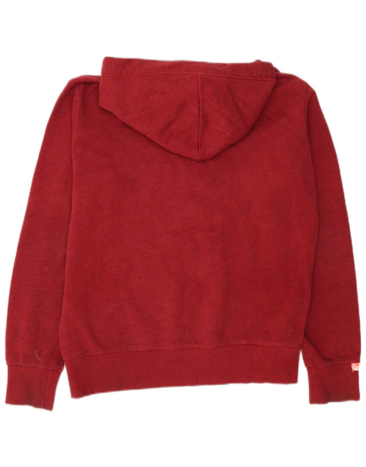 SUPERDRY Pull à capuche XL pour homme en coton moucheté bordeaux