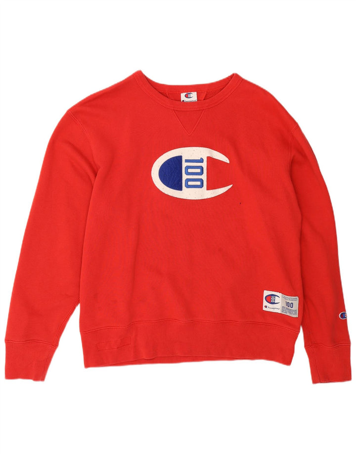 Champion Sweat-shirt graphique pour homme en coton rouge Taille L