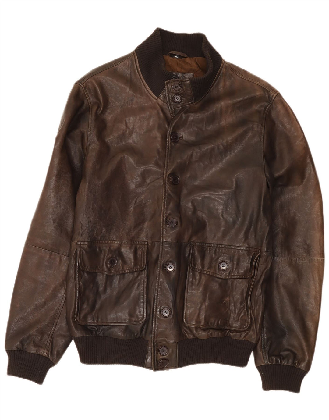 Minoronzoni 1953 Veste en cuir pour homme UK 42 XL Cuir marron