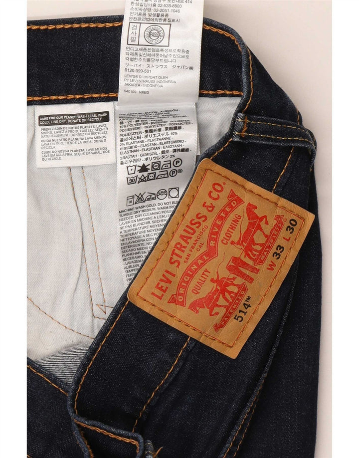 Levi's Jean 514 Straight W33 L27 Homme Bleu Marine Coton