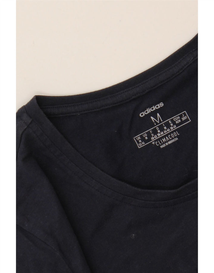 ADIDAS Womens Climacool T-Shirt Top UK 12/14 Medium Navy Blue Polyester Vintage Adidas and Second-Hand Adidas from Messina Hembry 