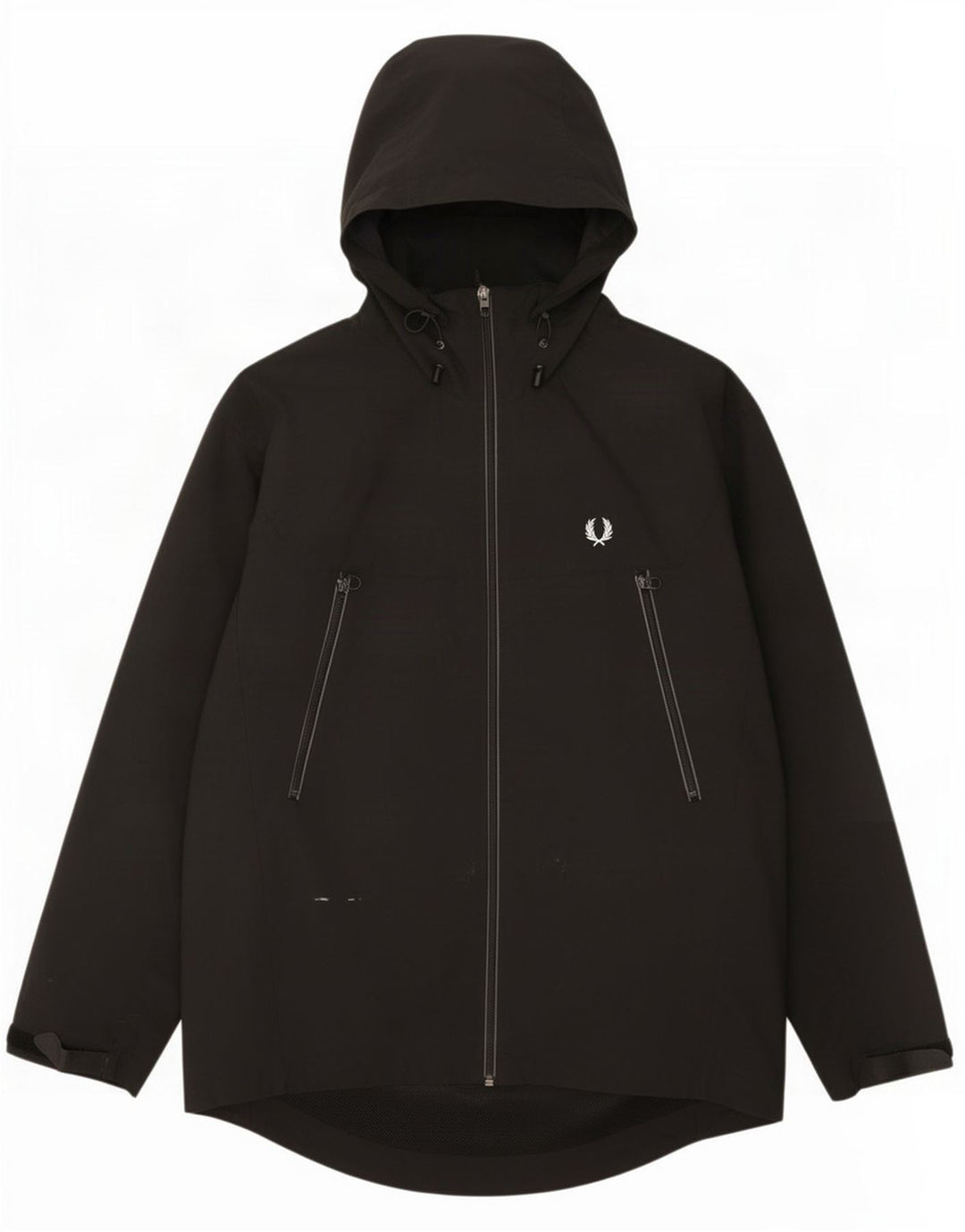 Fred Perry Veste de pluie à capuche pour homme UK 38 Medium Black Nylon