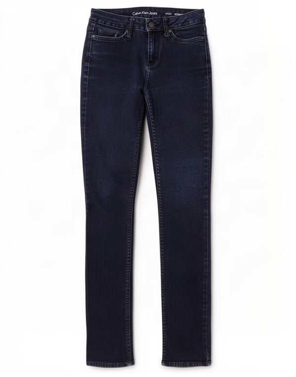 Calvin Klein Jean skinny ultime pour femme US 2 XS W26 L32 Bleu marine Coton