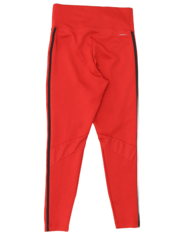 Adidas Climalite Leggings UK 12/14 Polyester Bordeaux Moyen Femme