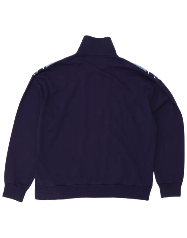 vintage Mens Survêtement Top Veste Grand Bleu Marine Colourblock