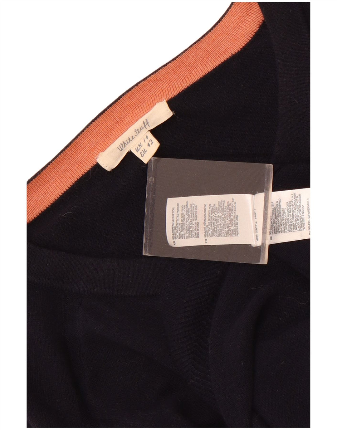 White Stuff Womens Crop Cardigan Sweater UK 14 Large Bleu Marine Laine