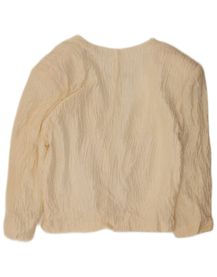 vintage Femme Double Breasted Blazer Veste UK 14 Moyen Off White