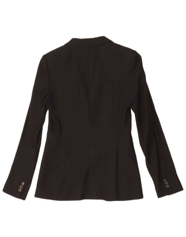 MASSIMO DUTTI Veste blazer 1 bouton pour femme EU 34 XS Laine noire