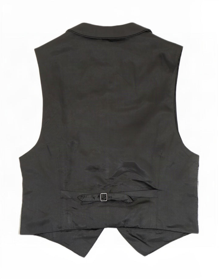 Gilet vintage à motif abstrait pour homme, petite rayonne grise