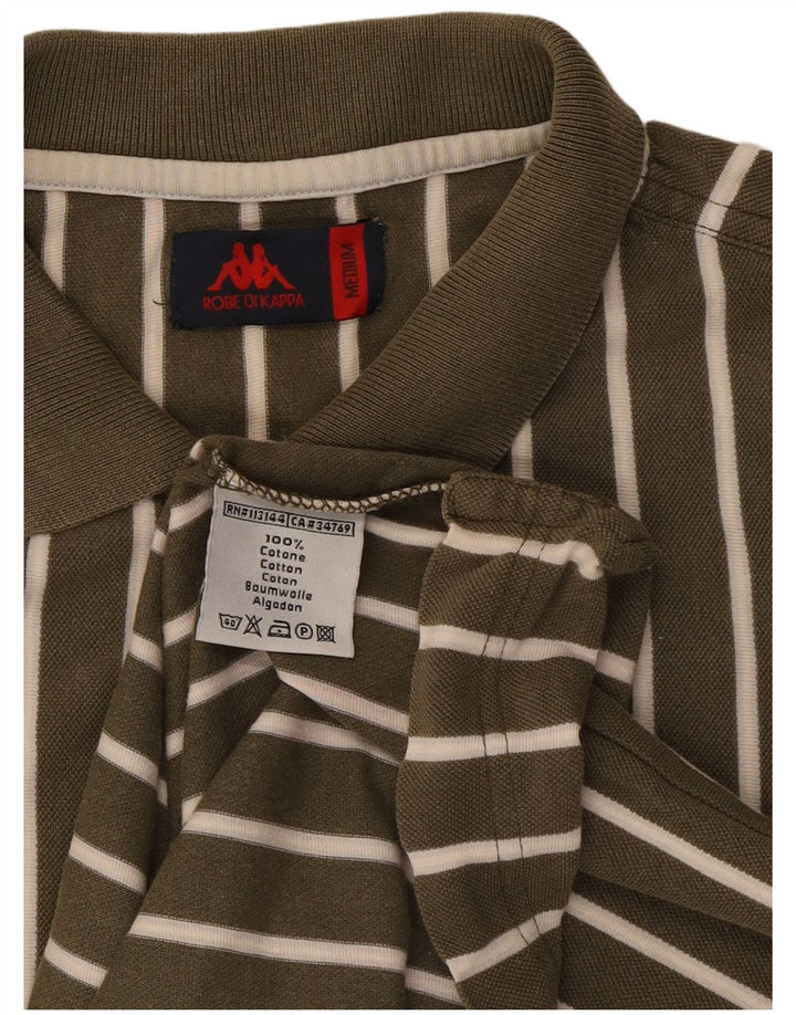 Kappa Polo Homme Kaki Moyen Rayé Coton
