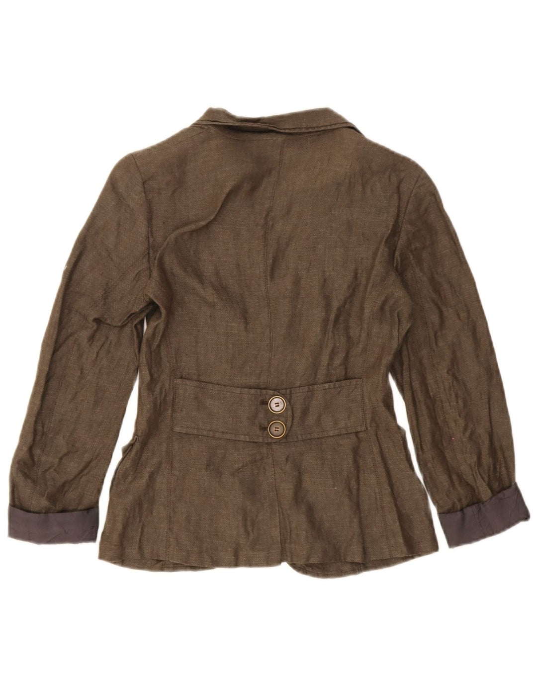 Max & Co. Veste blazer à 2 boutons pour femme UK 6 XS en lin marron