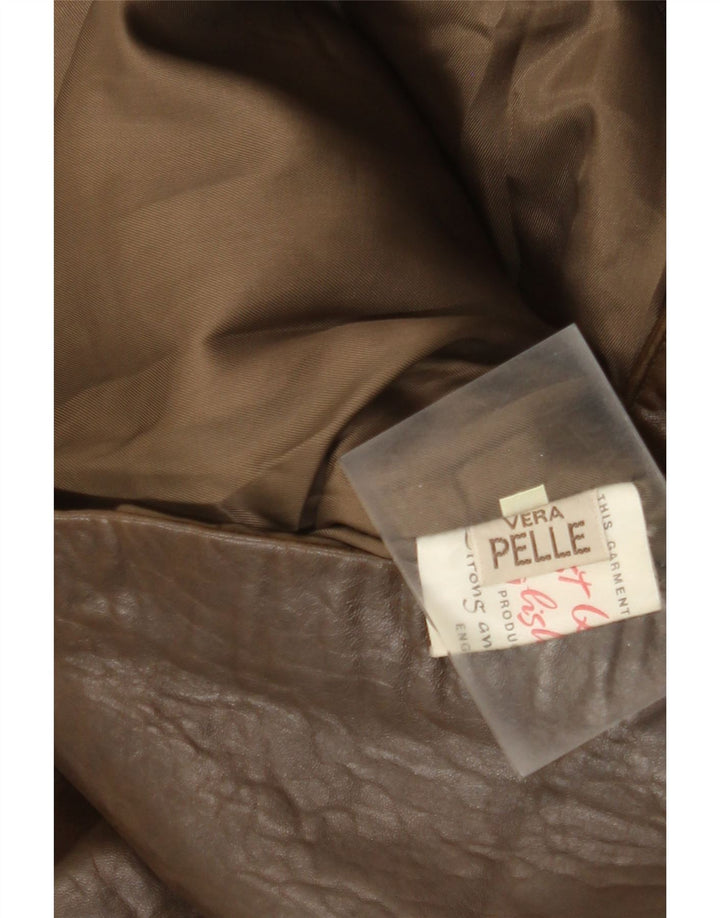 Manteau en cuir femme vintage IT 42 Cuir marron moyen