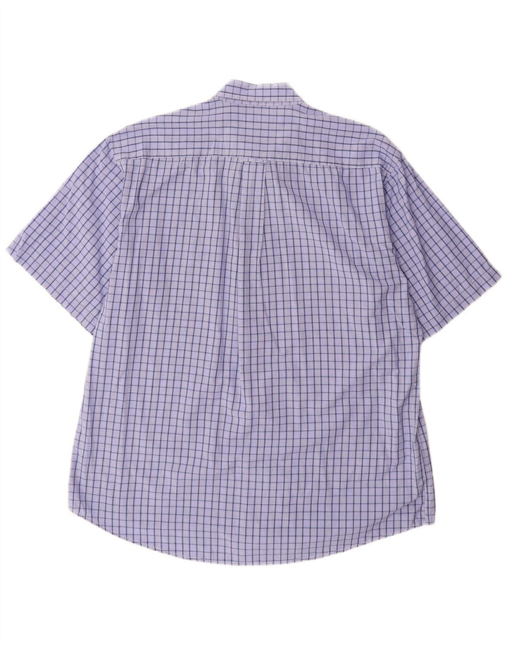 Nautica Chemise à manches courtes pour homme XL en coton à carreaux bleu