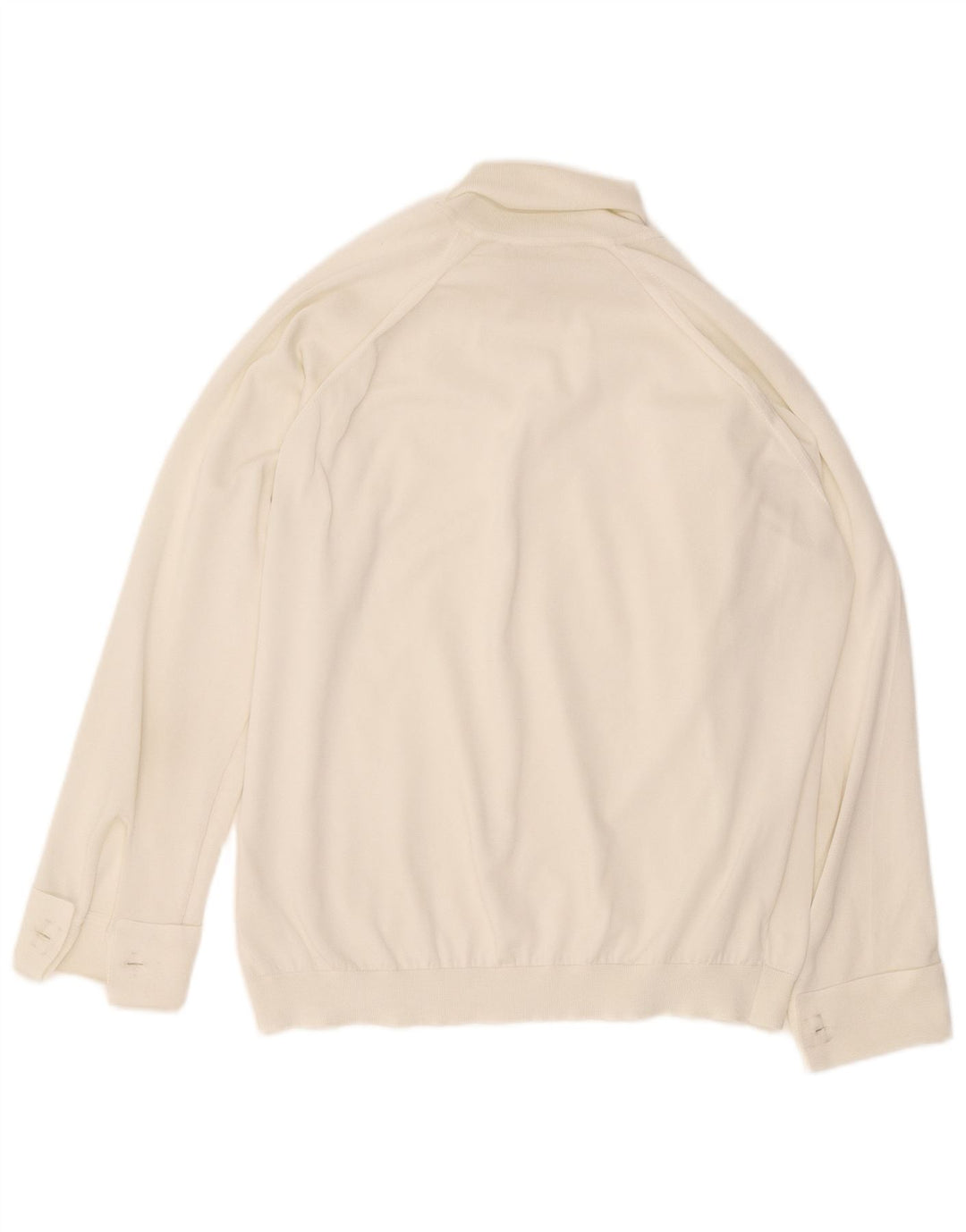 vintage Femmes Surdimensionné Manches Longues Blouse Top UK 16 Grand Blanc