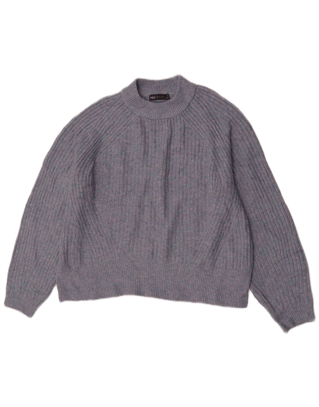 Marks & Spencer Pull à col rond pour femme UK 14 Bleu marine moyen